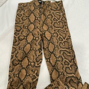 Zara tan and brown snakeskin pants size 6